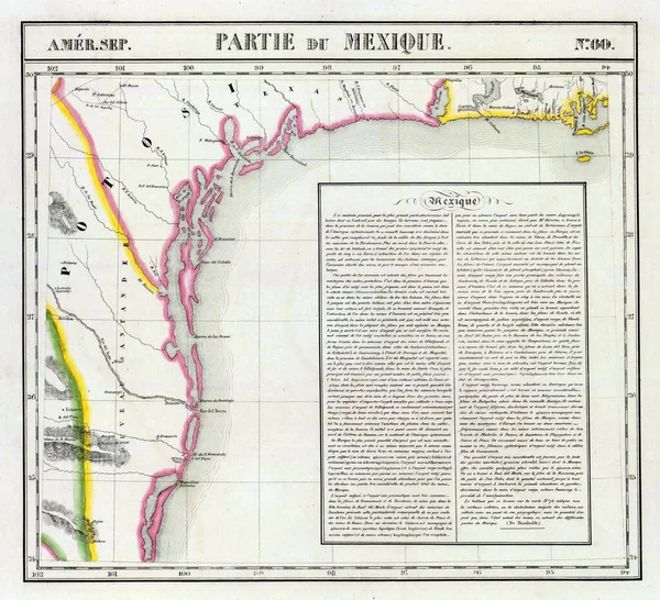 メキシコ湾沿岸のヴィンテージマップ — ストック写真