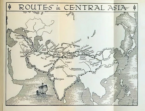 Eine Illustration Der Alten Karte Zentralasiens Aus Dem Jahrhundert — Stockfoto