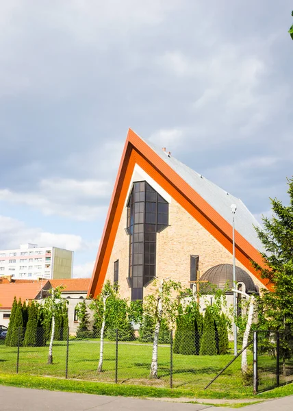 Poznan Polsko 2021 Exteriér Moderního Kostela Oblasti Piastowskie — Stock fotografie