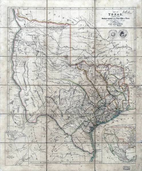 Uma Ilustração Antigo Mapa Século Xviii Texas Eua — Fotografia de Stock