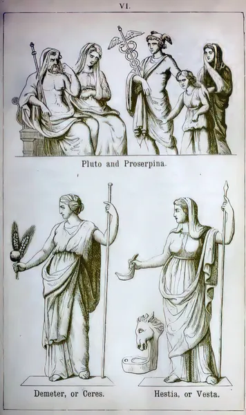 Greek Roman Mythology 19Th Century Vintage Illustrations — Stock Photo, Image