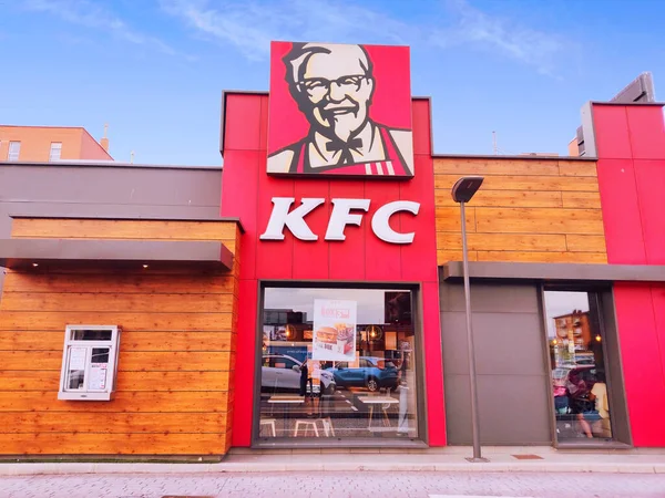 Asturias Spain August 2021 Front View Facade Kfc Chain Restaurant — 图库照片