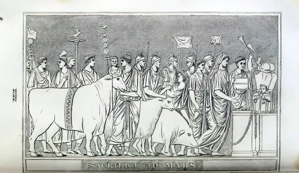 Una Mitología Griega Romana Ilustración Vintage Del Siglo Xix — Foto de Stock