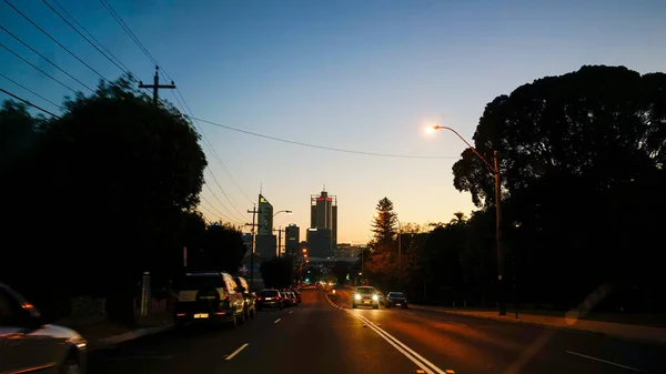 Perth Australia 2021 Una Hermosa Vista Una Calle Con Autos — Foto de Stock