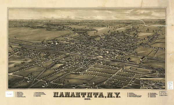 1885年からニューヨーク州カナダの美しく復元されたヴィンテージマップ — ストック写真