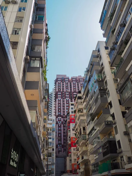 Hong Kong Hong Kong Oct 2019 Vertical Shot Skyscrapers Hong — Stock Photo, Image