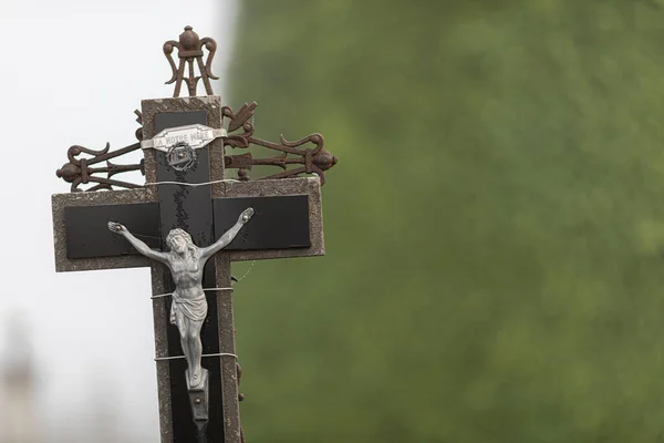 Крупный План Креста Кладбище Кладбище Лувья Город Лимож Франция — стоковое фото
