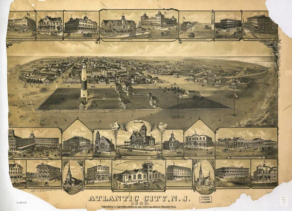 Sebuah Ilustrasi Dari Ukiran Abad Atlantic City New Jersey Amerika — Stok Foto