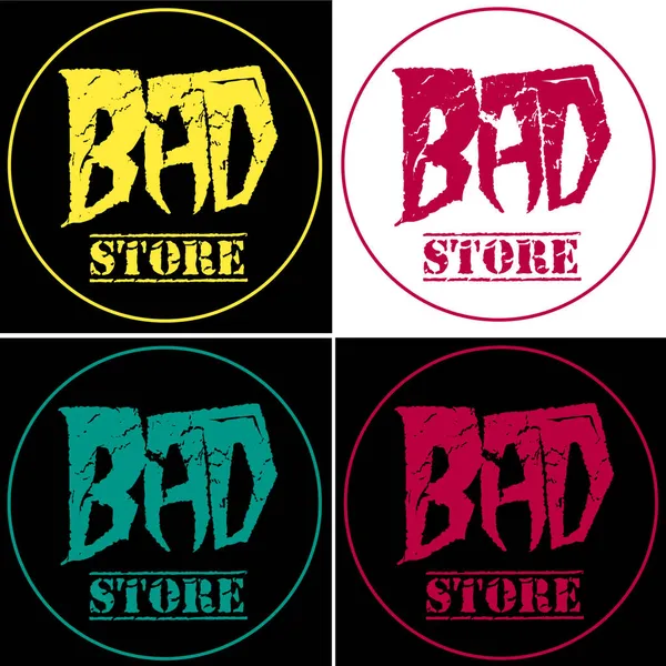 Rossz Üzlet Logotípus Négy Változata — Stock Fotó