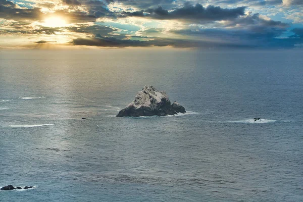 Вид Узбережжя Біг Сур Захід Сонця Хмарним Небом — стокове фото