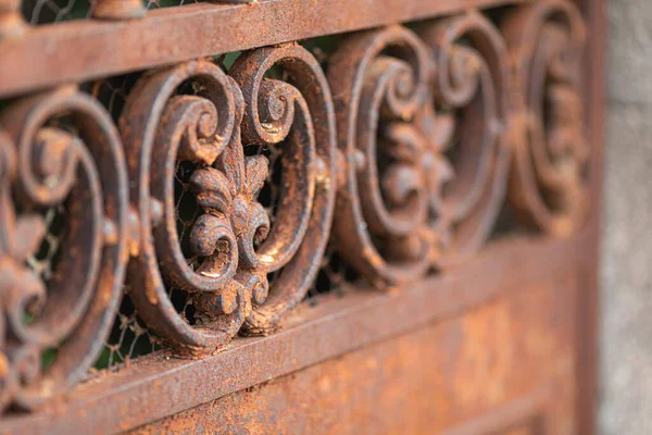 Closeup Ornaments Rusty Metal Surface — Stock Photo, Image
