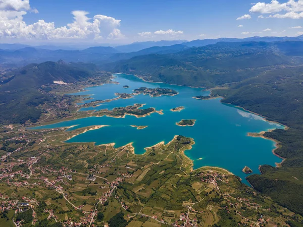 Una Vista Aérea Del Lago Ramsko Ciudad Epónima Bosnia Herzegovina —  Fotos de Stock