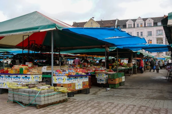 Poznan Polónia Janeiro 2013 Pessoas Que Fazem Compras Antigo Mercado — Fotografia de Stock