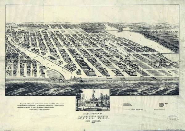 Een Illustratie Van 19E Eeuwse Gravure Asbury Park City New — Stockfoto