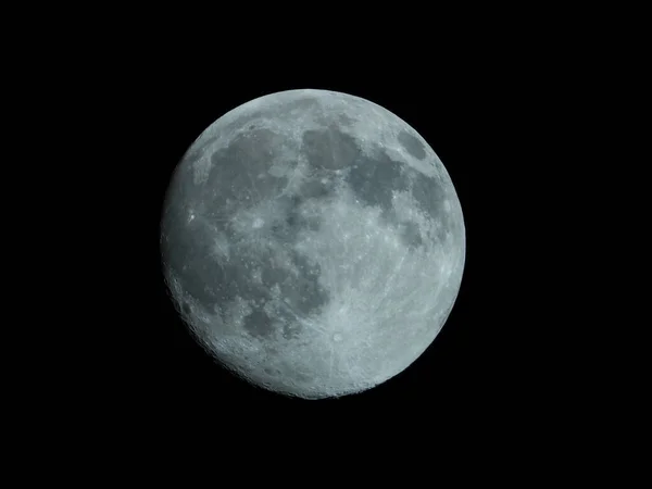 Знімок Повного Місяця Ізольований Темному Небі — стокове фото