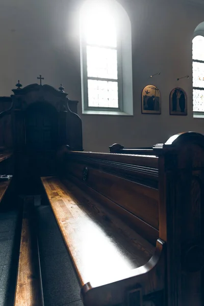 Piękne Ujęcie Wnętrza Kościoła — Zdjęcie stockowe