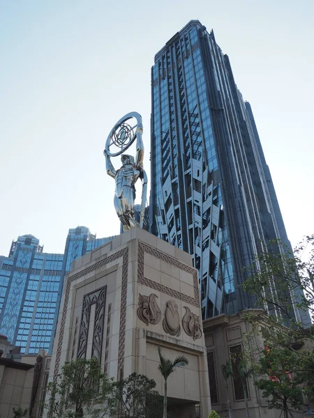 Macau China Październik 2019 Pionowe Ujęcie Budynku Hotelu Studio City — Zdjęcie stockowe