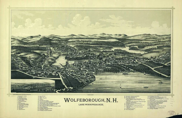 Mapa Histórico Wolfeborough New Hampshire Norris 1889 Mapas Del Pasado —  Fotos de Stock