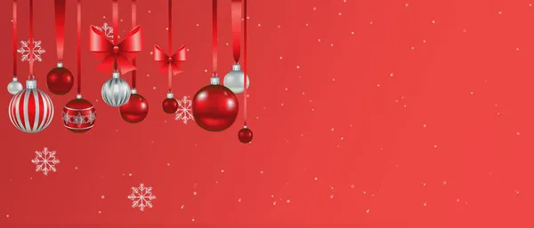 Красивый Рождественский Плакат Декоративными Украшениями Копировальное Пространство — стоковое фото