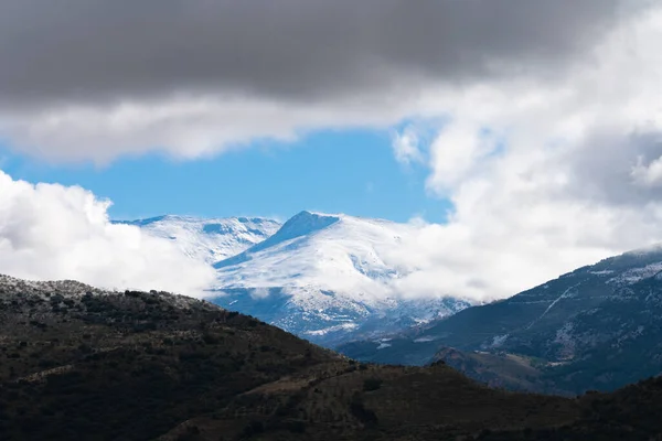 Гранада Испания Февраля 2021 Года Завораживающий Вид Сьерра Неваду Снежными — стоковое фото