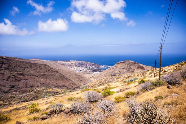 Den Blå Himlen Över Havet Och Steniga Landskap Spanien — Stockfoto