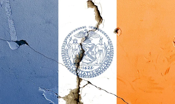 Das Grunge Muster Der Flagge Des Staates New York Auf — Stockfoto
