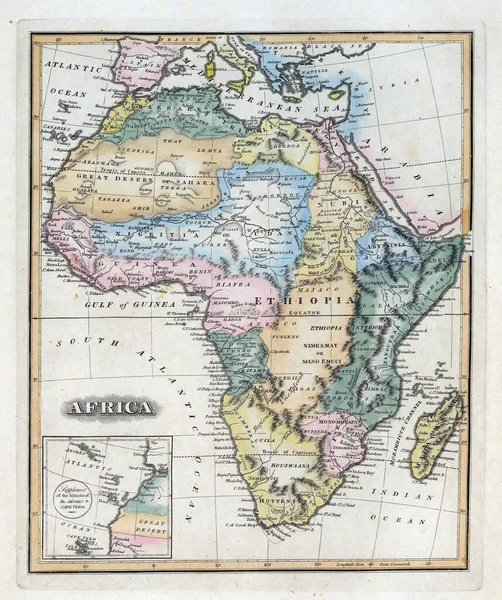 Mapa Vintage África Século — Fotografia de Stock