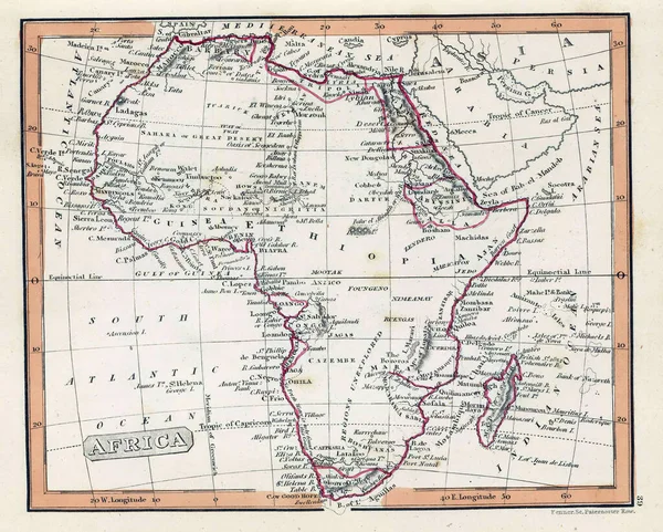 Historická Mapa Afriky Historické Mapy Kontinentů — Stock fotografie