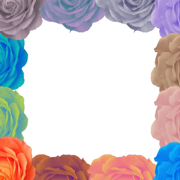 Uma Ilustração Moldura Colorida Borda Das Rosas Com Espaço Para — Fotografia de Stock