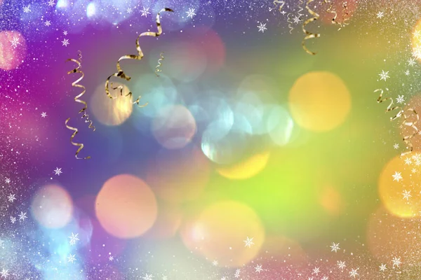 Een Levendige Feestelijke Achtergrond Met Bokeh Lichten Confetti Voor Kopieerruimte — Stockfoto