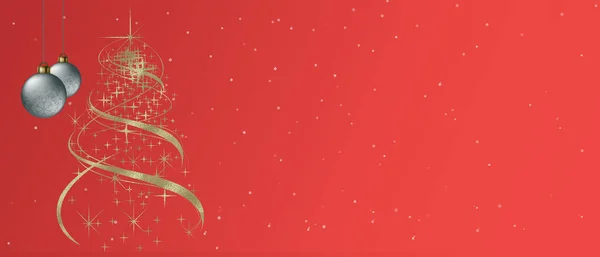 Hermoso Cartel Navidad Con Decoraciones Adornos Espacio Para Copiar — Foto de Stock