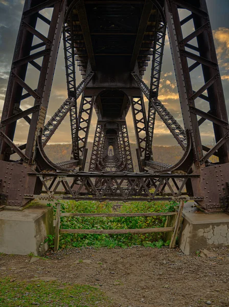 Uma Vista Inferior Kinzua Bridge State Park Pensilvânia Eua — Fotografia de Stock