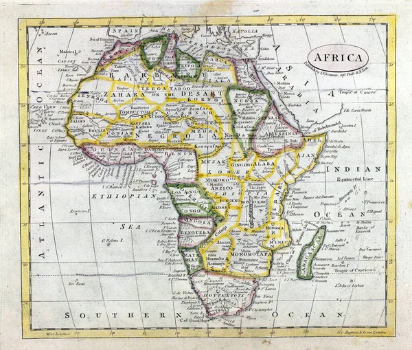アフリカの18世紀から19世紀のヴィンテージマップ — ストック写真
