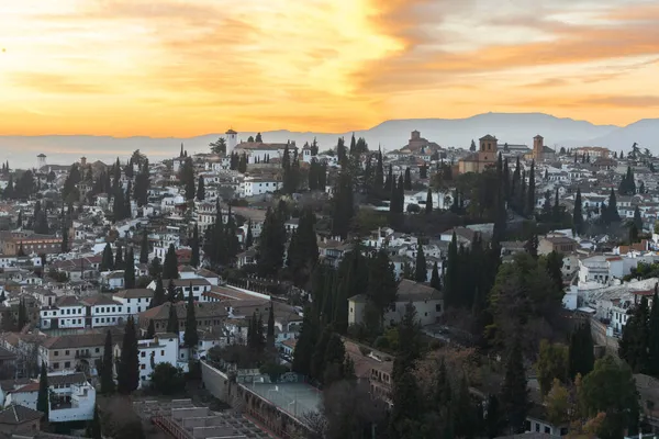 Granada Španělsko Října 2021 Krásný Výhled Granadu Směrem Albaicin Při — Stock fotografie