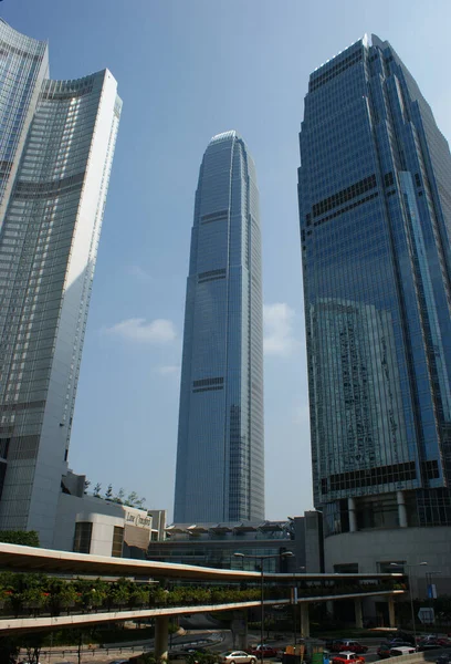 Hongkon Hongkong Nov 2009 Ein Blick Auf Die Wolkenkratzer Der — Stockfoto