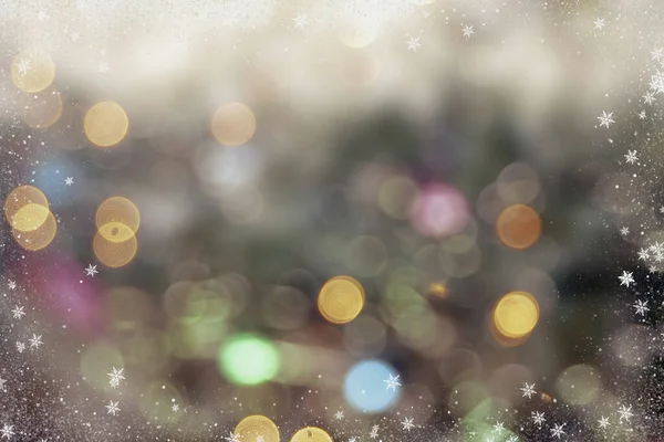 Festive Background Colorful Bokeh Lights Confetti Christmas Copy Space — Stock Photo, Image