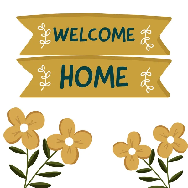 Eine Botschaft Mit Welcome Home Mahnung Isoliert Auf Weißem Hintergrund — Stockfoto