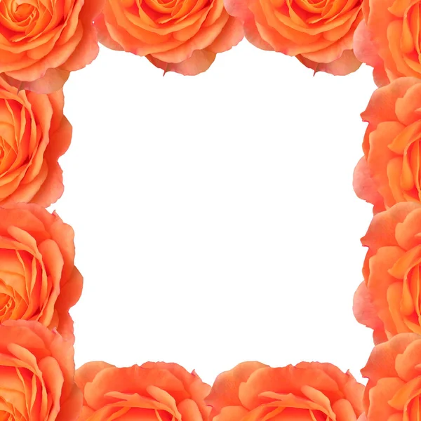 Ілюстрація Оранжевої Рамки Трояндами Пробілом Тексту Посередині — стокове фото