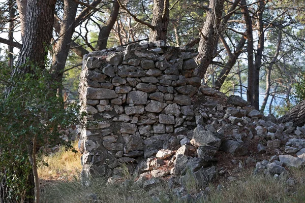 Стіна Натуральних Каменів Сірого Кольору — стокове фото