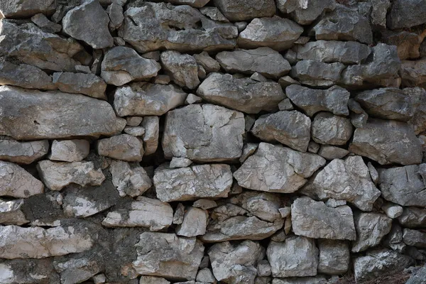 Stěna Textury Složená Šedých Kamenů — Stock fotografie