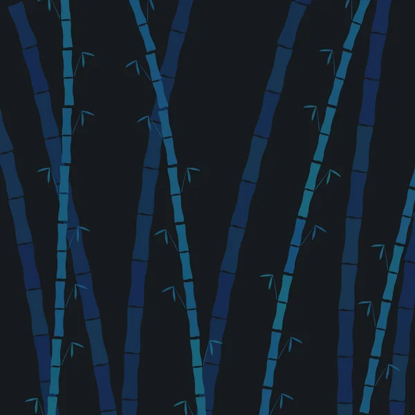 Uma Ilustração Bambu Azul Decorre Contra Fundo Preto — Fotografia de Stock