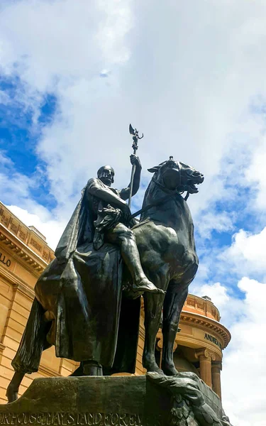 Sydney Australia 2021 Estatua Jinete Bronce Fuera Galería Arte Nsw —  Fotos de Stock