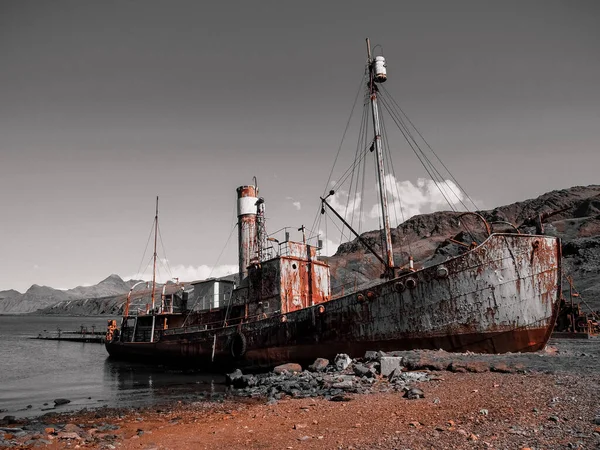Старый Китобойный Корабль Острове Южная Джорджия — стоковое фото
