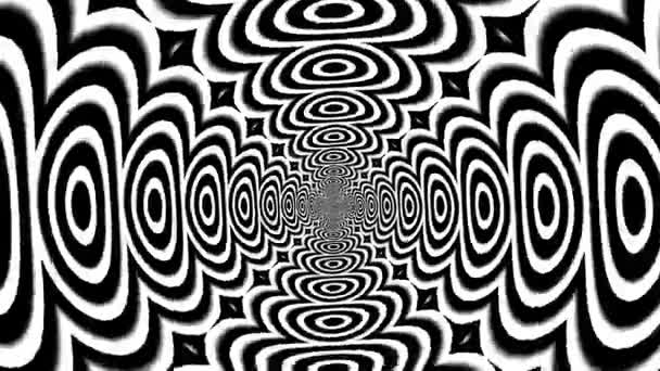 Abstrakte Schwarz Weiße Hypnotische Kaleidoskopbewegung — Stockvideo