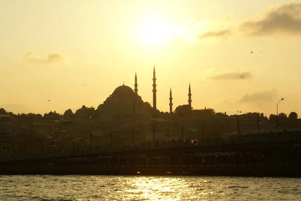 Paisagem Urbana Istambul Turquia Pôr Sol — Fotografia de Stock