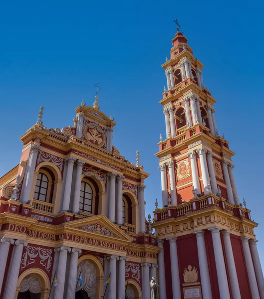Vue Angle Bas Façade Toit Iglesia San Francisco Dans Ville — Photo