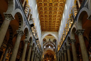 The interior of the Pisa Cathedral in Italy clipart