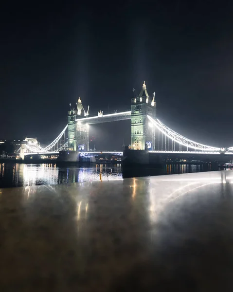 Famous Tower Bridge Thames River London Royaume Uni Night Time — Photo