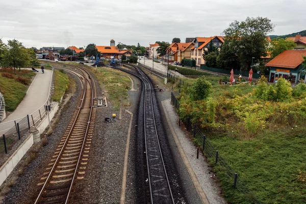 Wernigerode Alemanha Outubro 2021 Trilhos Ferroviários Wernigerode Alemanha — Fotografia de Stock
