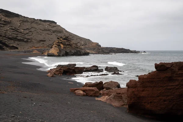 Een Prachtig Shot Van Een Strand Het Timanfaya National Park — Stockfoto